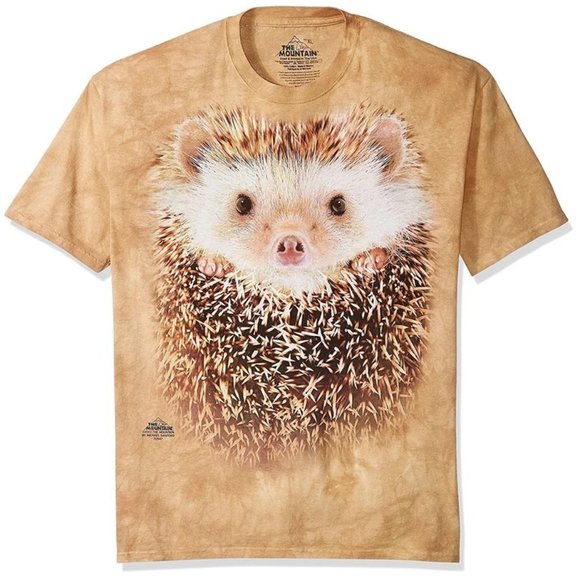 The Mountain Tops - The Mountain Hedgehog Porcupine Spiky Mammal Cute Animal Pet Beige T-Shirt 4X